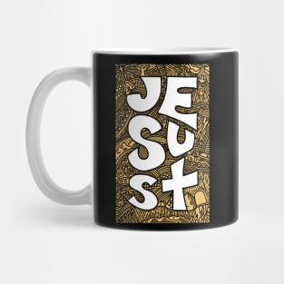 Christian typography and illustration of the word "Jesus" Mug